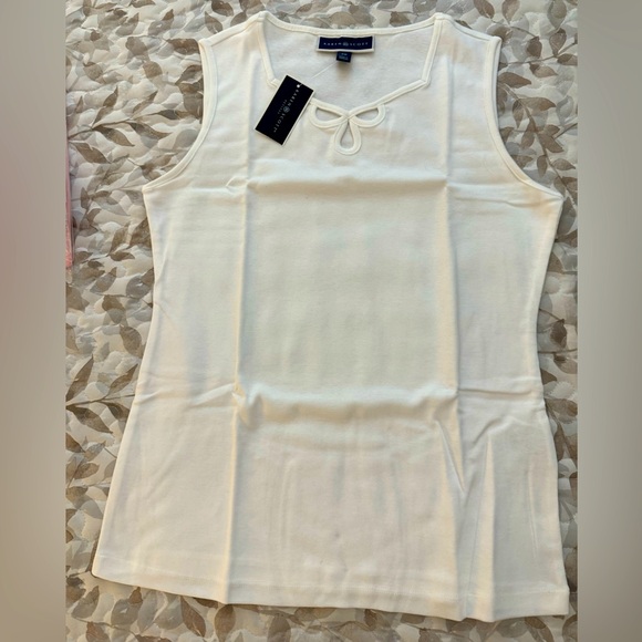 Karen Scott Sweetheart Keyhole Tank Top - Petite Medium - Picture 2 of 5